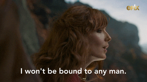 woman saying I won't be bound to any man