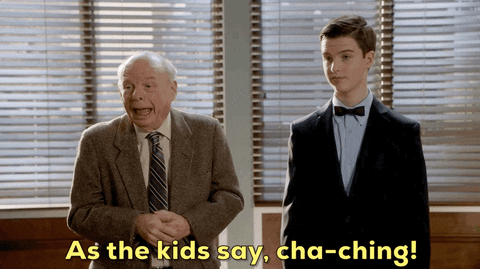 Professeur disant "cha-ching"