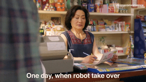 Homme expliquant qu'un jour les robots prendront le contrôle